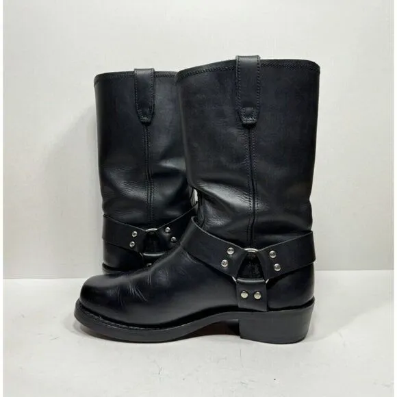 Dingo Motorcycle Harness Square Toe Boots Mens Size 9.5 EW Black Leather DI19057