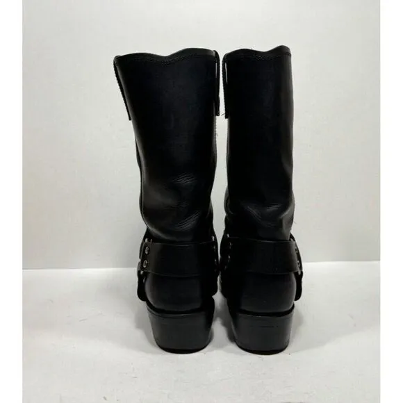 Dingo Motorcycle Harness Square Toe Boots Mens Size 9.5 EW Black Leather DI19057
