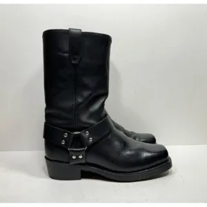 Dingo Motorcycle Harness Square Toe Boots Mens Size 9.5 EW Black Leather DI19057