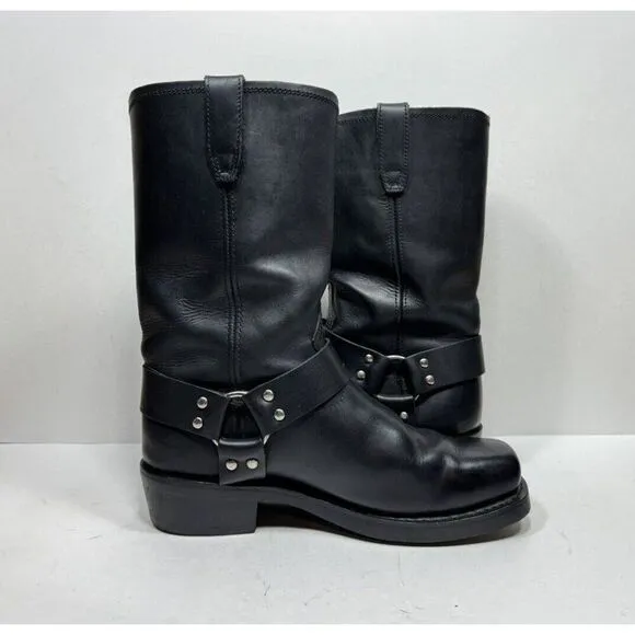Dingo Motorcycle Harness Square Toe Boots Mens Size 9.5 EW Black Leather DI19057