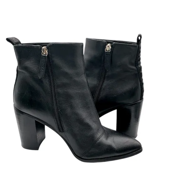 DKNY Black leather Women's Black Ankle Boots size 9.5