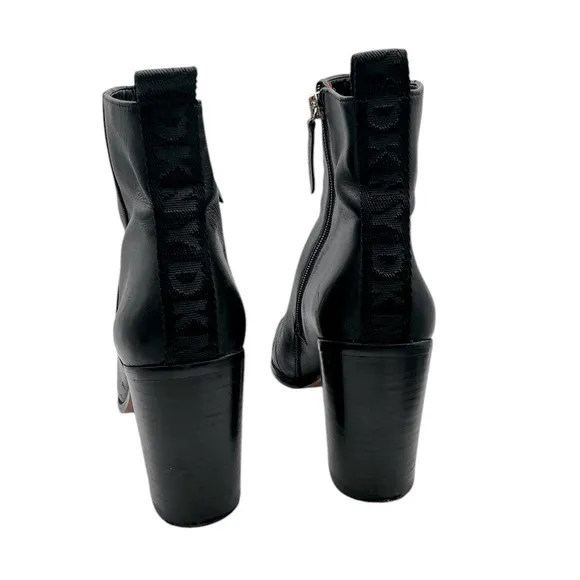 DKNY Black leather Women's Black Ankle Boots size 9.5