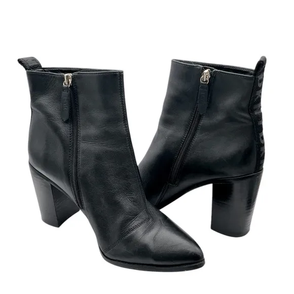 DKNY Black leather Women's Black Ankle Boots size 9.5