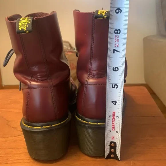 DOC MARTENS 1460 AIR WAIR CHERRY RED MAROON BURGUNDY LACEUP BOOTS,COMBAT…