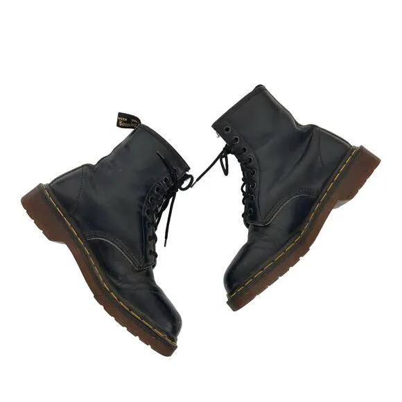 Doc Martens Navy Blue Leather Combat Boots Sz 5.5