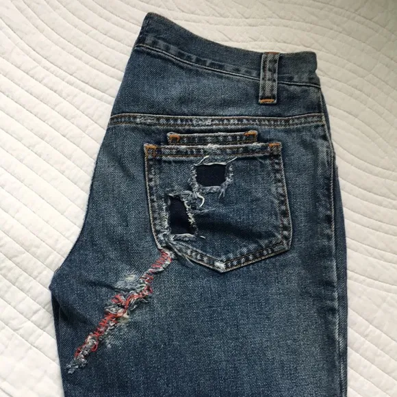 Dolce &amp; Gabbana Straight Leg Crop Distressed Denim Jeans 24