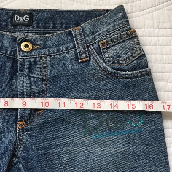 Dolce &amp; Gabbana Straight Leg Crop Distressed Denim Jeans 24