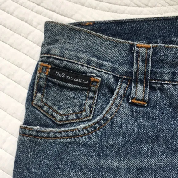 Dolce &amp; Gabbana Straight Leg Crop Distressed Denim Jeans 24