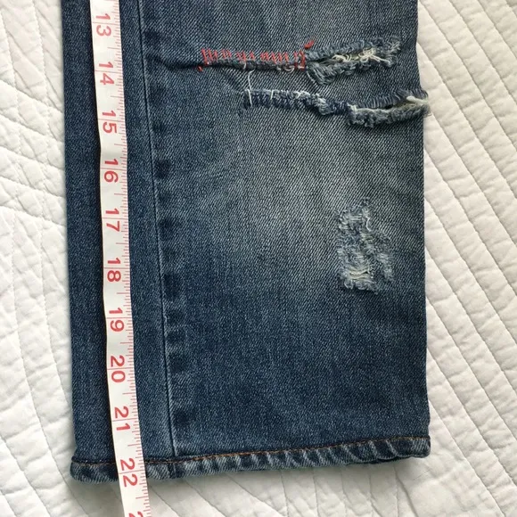 Dolce &amp; Gabbana Straight Leg Crop Distressed Denim Jeans 24