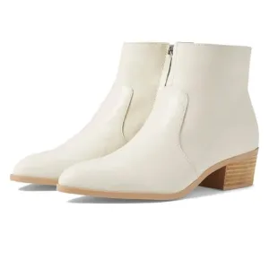 Dolce Vita Boots Aggie White Leather Ankle Booties