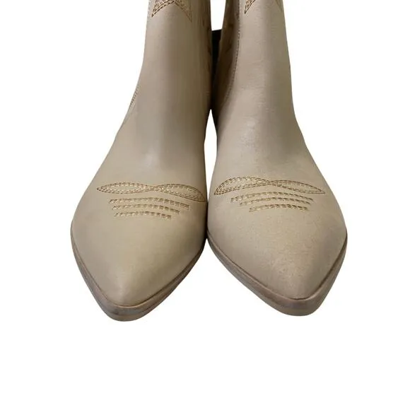 Dolce Vita Ginni Heeled Western Booties Pointed Toe Cowboy Spring Coastal Sz 9.5