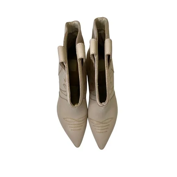 Dolce Vita Ginni Heeled Western Booties Pointed Toe Cowboy Spring Coastal Sz 9.5