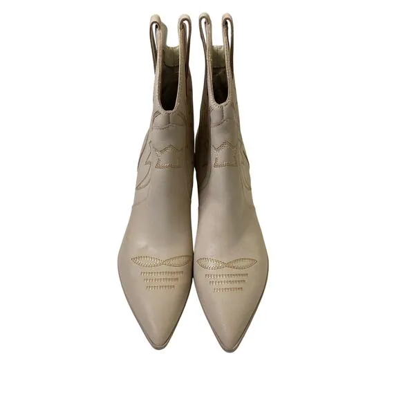 Dolce Vita Ginni Heeled Western Booties Pointed Toe Cowboy Spring Coastal Sz 9.5
