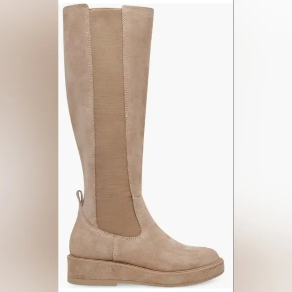 Dolce Vita Womens Eamon H2O Beige Suede Waterproof Knee-High Boots Shoes NEW
