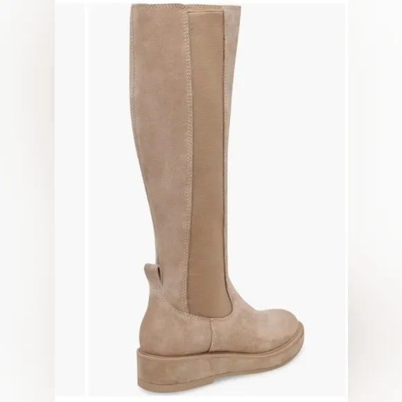 Dolce Vita Womens Eamon H2O Beige Suede Waterproof Knee-High Boots Shoes NEW