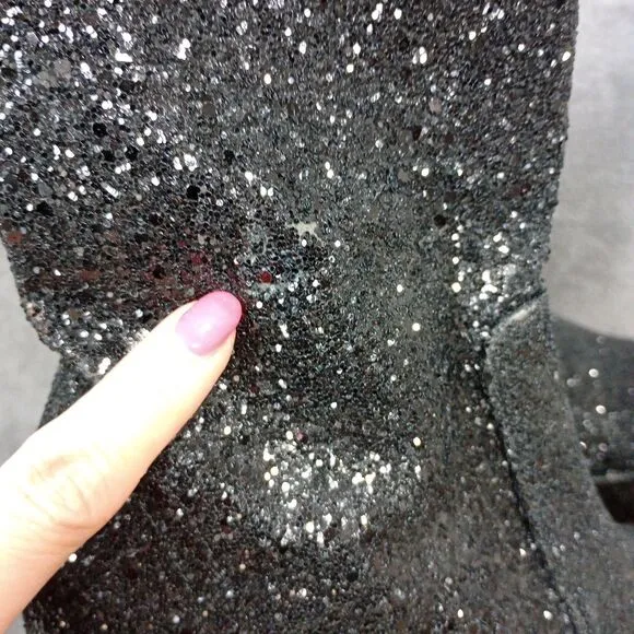 Dolls Kill Shelley's London Sparkle Platform Boots Festival Size 7 Glitter 5&quot;