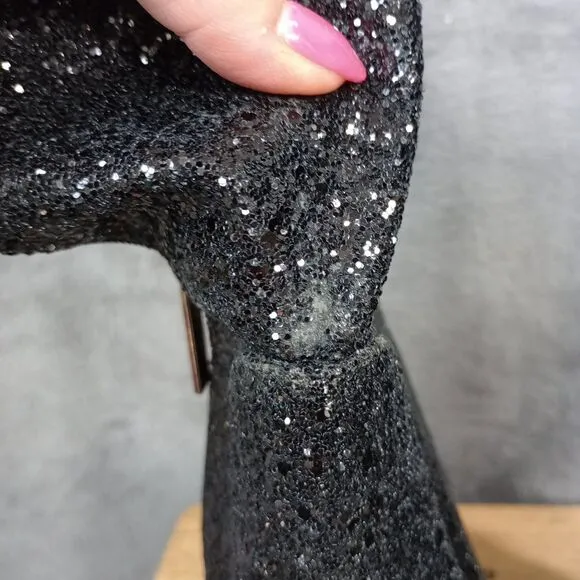 Dolls Kill Shelley's London Sparkle Platform Boots Festival Size 7 Glitter 5&quot;