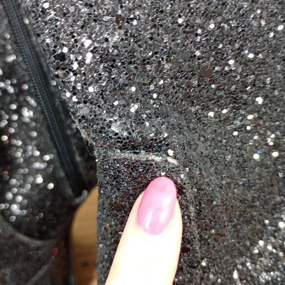 Dolls Kill Shelley's London Sparkle Platform Boots Festival Size 7 Glitter 5&quot;
