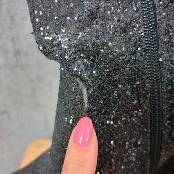 Dolls Kill Shelley's London Sparkle Platform Boots Festival Size 7 Glitter 5&quot;
