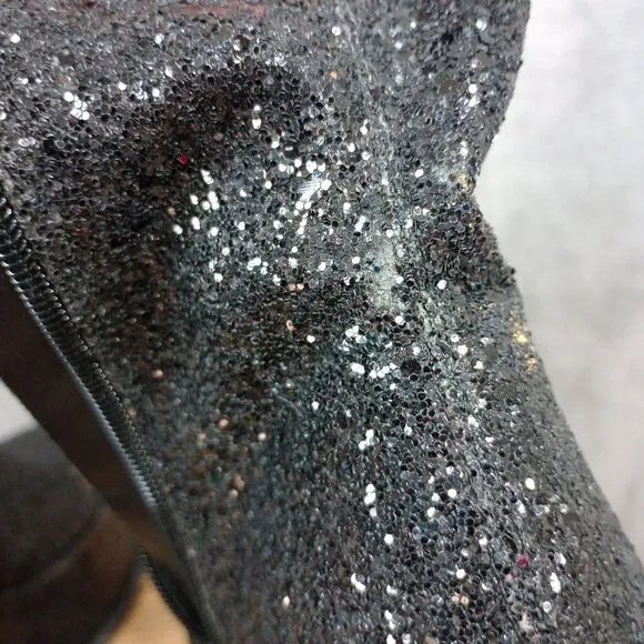 Dolls Kill Shelley's London Sparkle Platform Boots Festival Size 7 Glitter 5&quot;