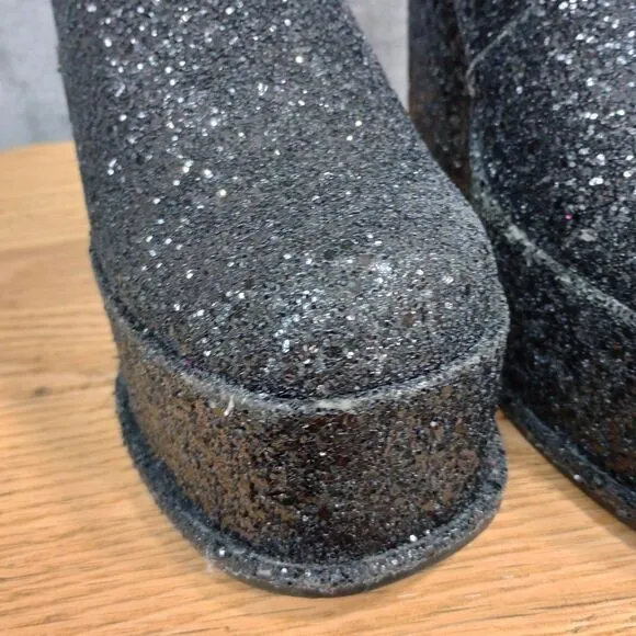 Dolls Kill Shelley's London Sparkle Platform Boots Festival Size 7 Glitter 5&quot;