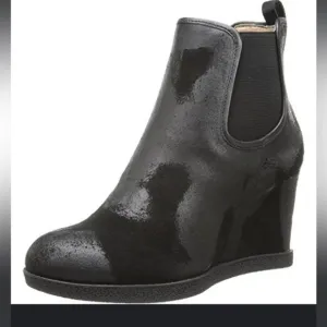 Donald J Pliner Dillon Black Distressed Ankle Wedge Boots
