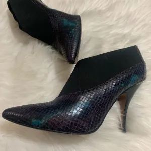 Donald J Pliner Purple Snakeskin Ankle Boots 8M