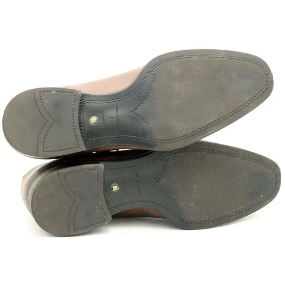Donald J Sergio Mens Shoe 10.5 M Brown Burnished Calf Monk Strap CapToe