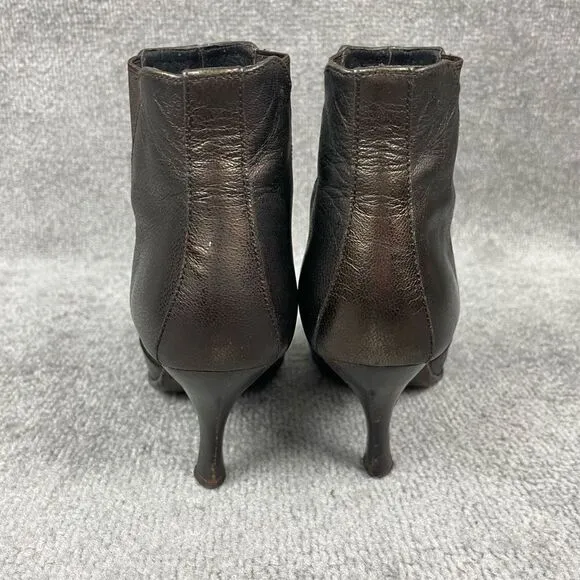 Donald J Pliner 7M Women’s Michi Bronze Leather Ankle Boots Booties Snip Toe