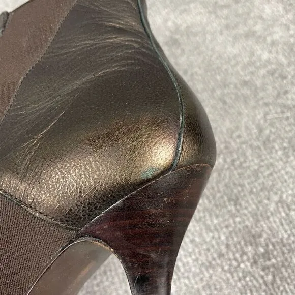 Donald J Pliner 7M Women’s Michi Bronze Leather Ankle Boots Booties Snip Toe