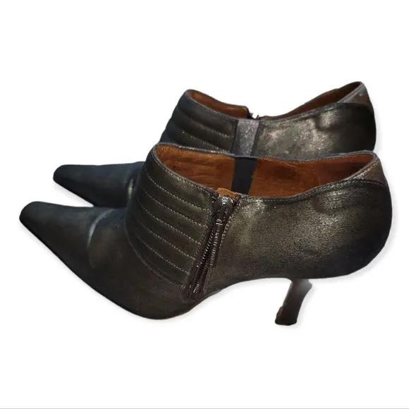 Donald J. Pliner Monica Metallic Distressed Ankle Boots Size 7 1/2M