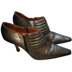 Donald J. Pliner Monica Metallic Distressed Ankle Boots Size 7 1/2M