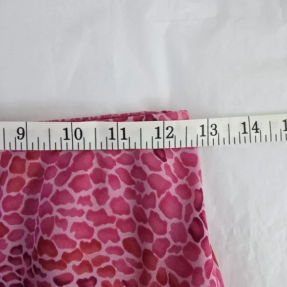 Donna Ricco Women Size 6 Top Elastic Ruffled Skirt Pink Animal Print Lightweight