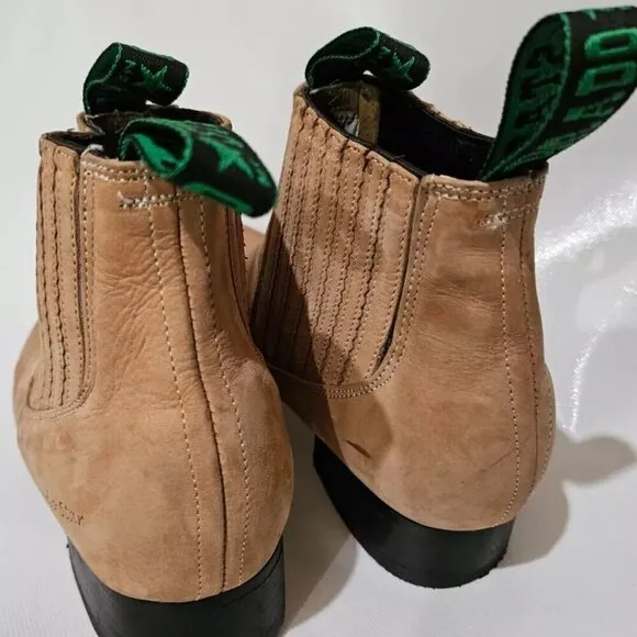 Dorado Star Brown Leather Ankle Booties Boots Western Bohemian Women's 23 MX