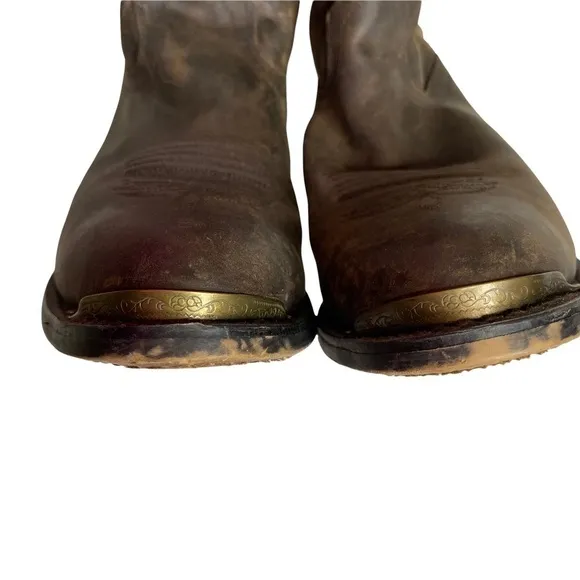 Double H Leather Slouch Cowboy Boots. Size 11