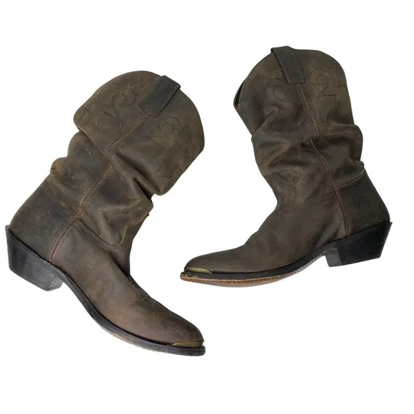 Double H Leather Slouch Cowboy Boots. Size 11