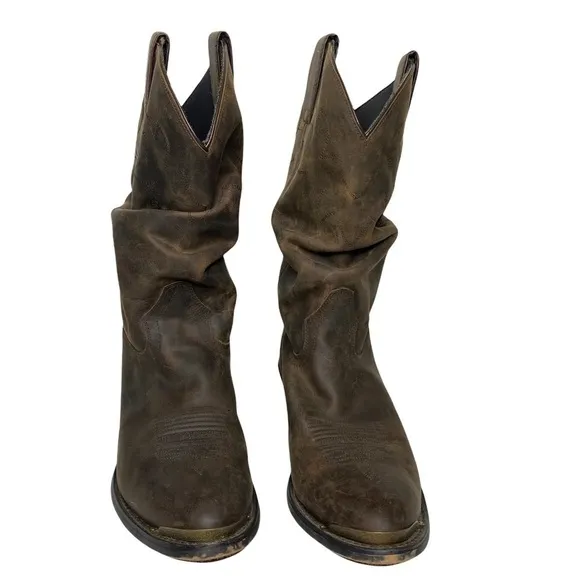 Double H Leather Slouch Cowboy Boots. Size 11