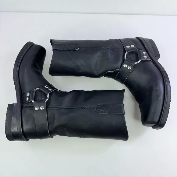 Double H Men's Black Harness Motorcycle Boots - Size 9EE