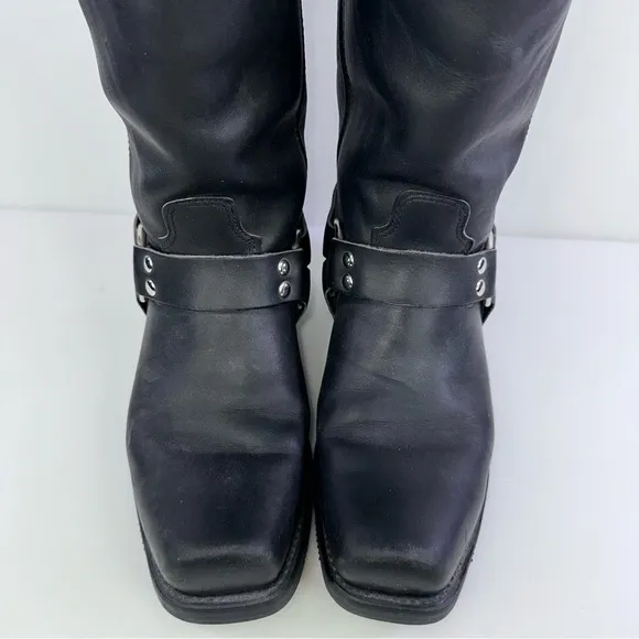 Double H Men's Black Harness Motorcycle Boots - Size 9EE
