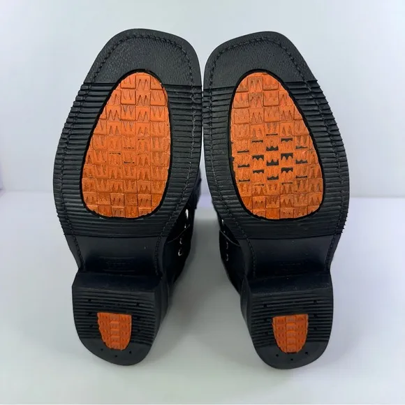 Double H Men's Black Harness Motorcycle Boots - Size 9EE