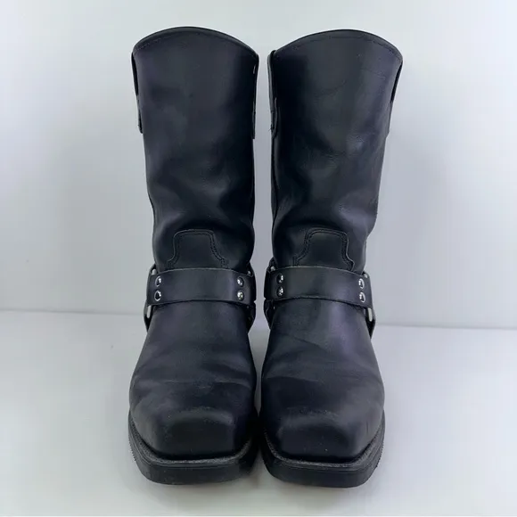 Double H Men's Black Harness Motorcycle Boots - Size 9EE
