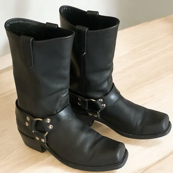 DOUBLE H Motorcycle HARNESS BOOTS Leather Rockbilly Steampunk Bikercore …