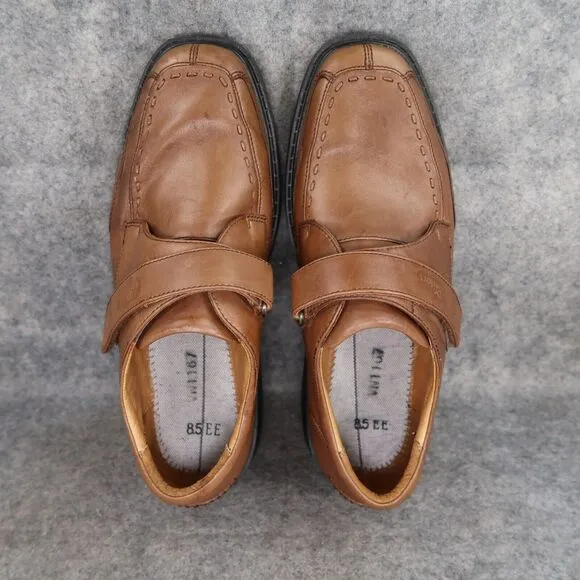 Dr Comfort Shoes Mens 8.5 Dress Leather Frank Diabetic Comfort Adjustable Strap