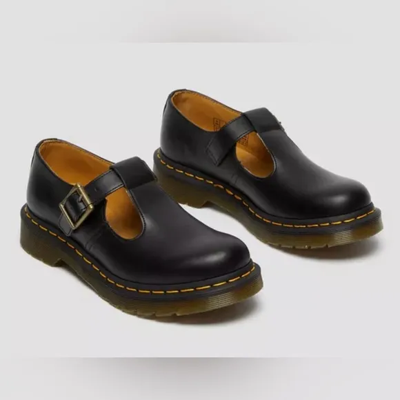 Dr. Marten Black Leather Mary Jane Shoes