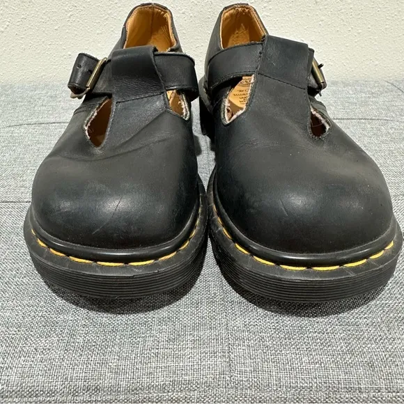 Dr. Marten Black Leather Mary Jane Shoes