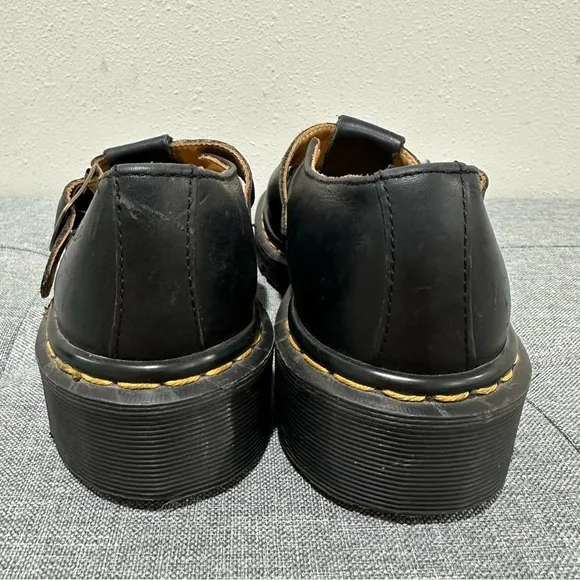 Dr. Marten Black Leather Mary Jane Shoes