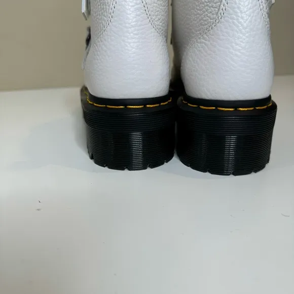 Dr. Marten x Devon Flower Leather Platform Boots White Milled Size 9 NWOT