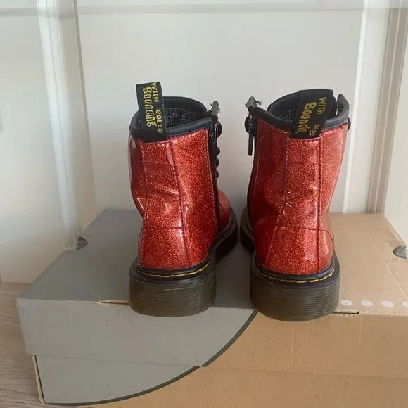Dr. Martens 1460 Glitter Lace Up Combat Kids Boots - SZ 1 Y