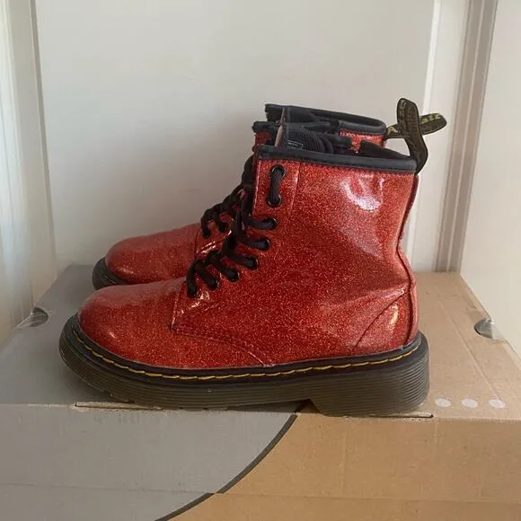 Dr. Martens 1460 Glitter Lace Up Combat Kids Boots - SZ 1 Y