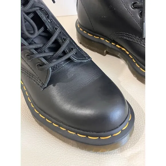 Dr. Martens 1460 W Women's Black Smooth Leather Boots Sz 7 L EUC!